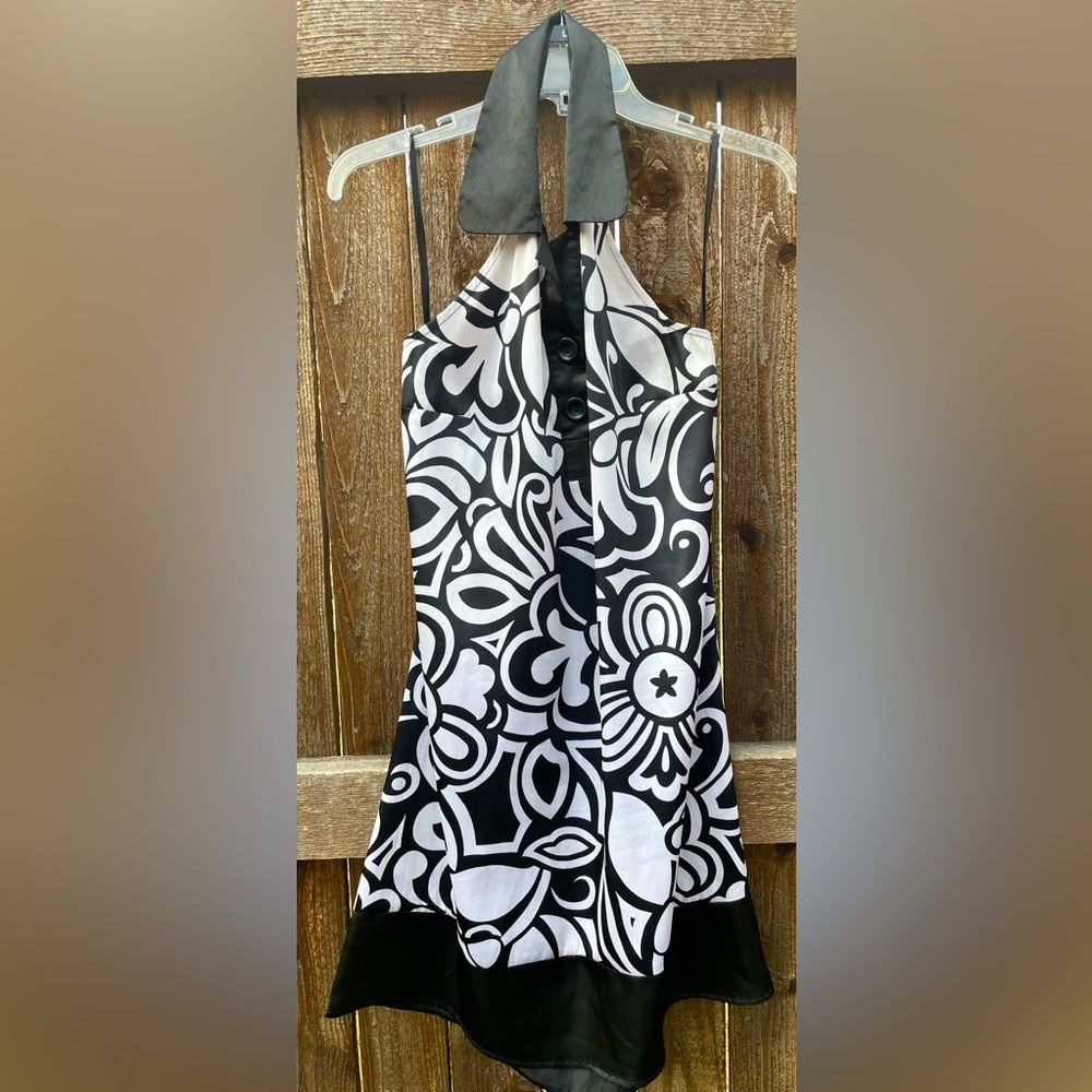 Black & White Halter Dress | Large
